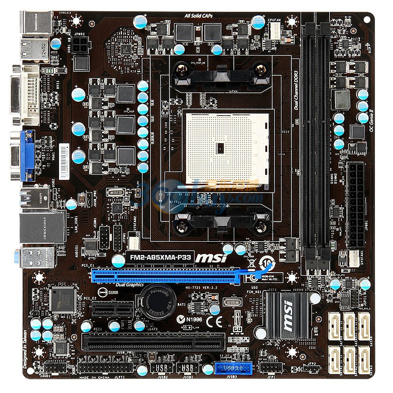 微星(msi) fm2-a85xma-p33主板(amd a85/socket fm2)