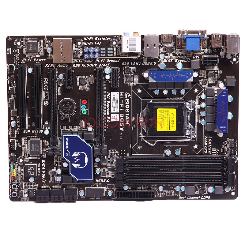 映泰(biostar) hi-fi b85w主板(intel b85/lga1150)